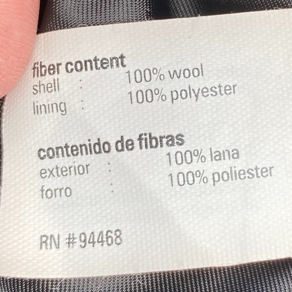 Esprit Wool Hooded Pea Coat Gray Outerwear Nautical Neutral Classic Preppy-L - Picture 13 of 14